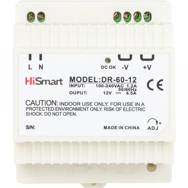 ���� ������� HiSmart 12V, 4.5A, 60W, DIN (DR-60-12) - �������� 1