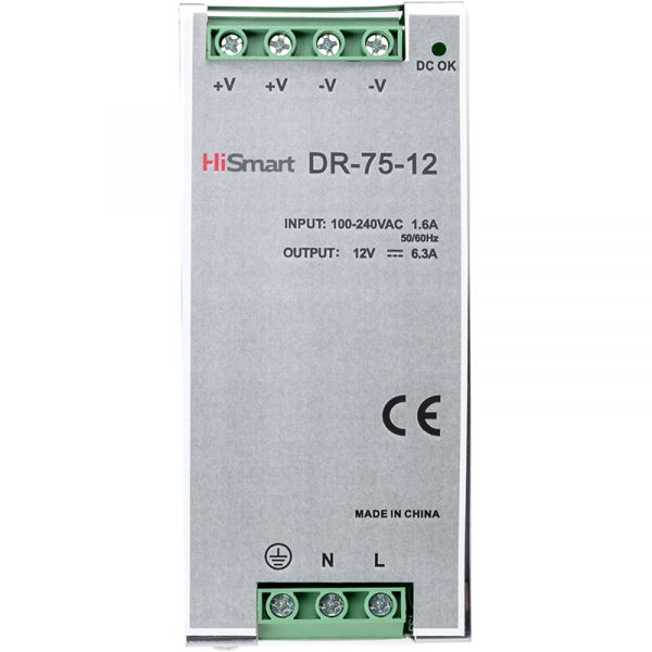 ���� �������� HiSmart 12V, 6.3A, 75W, DIN (DR-75-12) - �������� 1