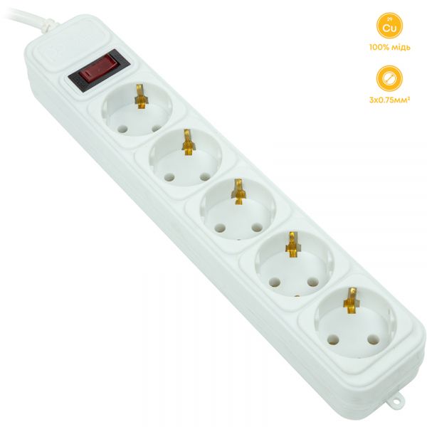 ��������� ������ PowerPlant 3�, 3x0.75��2, 10A, 5 �������, ������������, 100% ��� (JY-1056/3B) (EX610570) - �������� 1