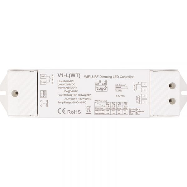 V1-L(WT) ��������� ��� ����������� ������, 12-48V, 1x15A, Push-Dimm, Tuya, Wi-Fi (HS084646) - �������� 1