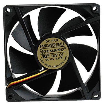���������� 92 ��, Gembird FANCASE2, Black, 92x92x25 ��, 2800 rpm, 22.8 ��(�), 3-pin - �������� 1
