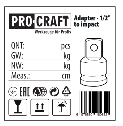 ������� Procraft 1/2" �� 1/4" HEX - �������� 1