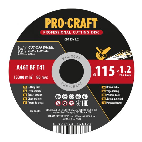   Procraft CD115x1.2 115  1,2  22,2  -  1