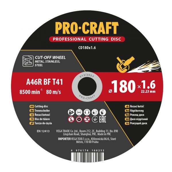   Procraft CD180x1.6 180  1,6  22,2  -  1