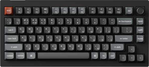 ��������� ���������� Keychron V1 Ultra Keychron Red Switch Black RGB (V1U-D1-UA) - �������� 1