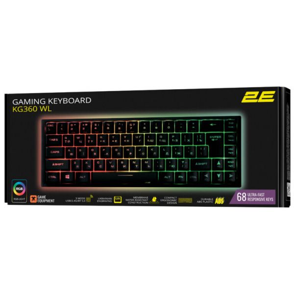���������� 2E Gaming KG360 RGB 68 Key WL Black (2E-KG360UBK) - �������� 12