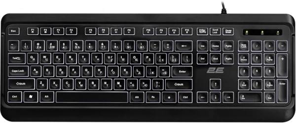 2E ��������� ��������� KS120 104key, USB-A, EN/UK, White LED, ������ 2E-KS120UB_UA - �������� 2