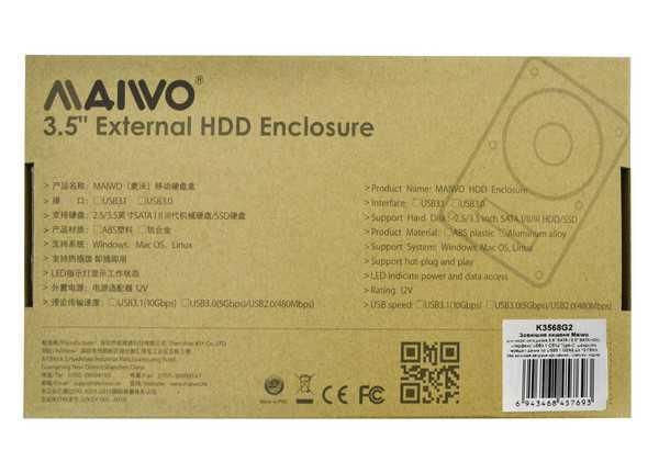 - 2,5"/3,5" Maiwo K3568G2  HDD 3,5"/2,5" SATA  USB3.1 GEN2 . . .  . -  8