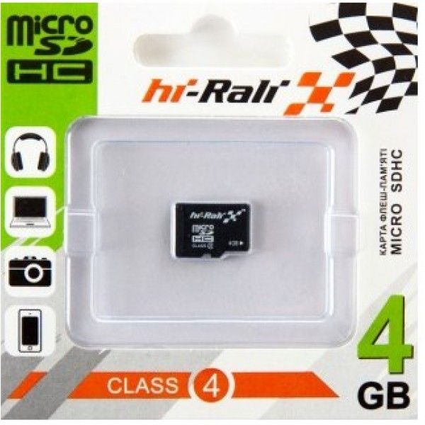  '  ' microSDHC, 4Gb, Class4, Hi-Rali,   (HI-4GBSDCL4-00) -  1