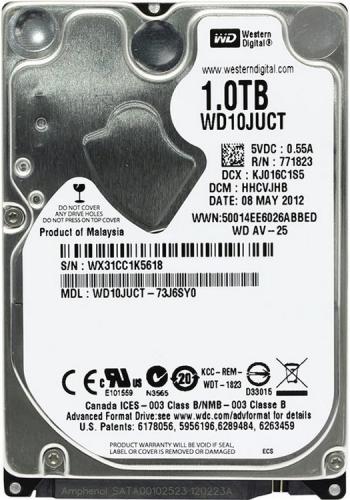 ������� ���� 2.5" 1Tb Western Digital AV, SATA3, 16 ��, 5400 ��/��� (WD10JUCT) (Refurbished) - �������� 1