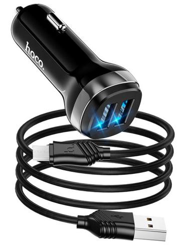    Hoco Z40 + MicroUSB, Black, 2xUSB, 2.4A -  1