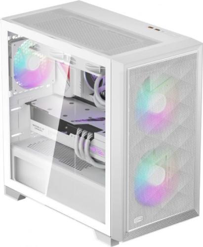 ������ PcCooler C3 D310 ARGB, White, Mini Tower, ��� ��, ��� Micro ATX / Mini ITX, 2xUSB 3.0, ����. CPU - 165 �� / GPU - 350 ��, 2x120 �� ARGB, ������� ������ �� ����������� ������ - �������� 2