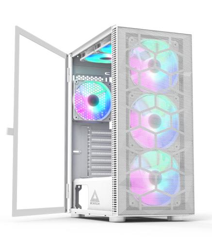 ������ Montech X3 MESH, White, Mid Tower, ��� ��, ��� ATX / Micro ATX / Mini ITX, 1xUSB 3.0 / 2xUSB 2.0, ����. CPU - 160 �� / GPU - 305 ��, 3x140 �� LED "Rainbow" / 3x120 �� LED "Rainbow", ������� ������ �� ����������� ������ - �������� 6
