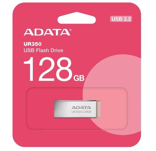 ���� ����������� USB 128Gb ADATA UR350, Silver/Brown, USB 3.2 Gen 1, �� 100 ��/� (UR350-128G-RSR/BG) - �������� 4