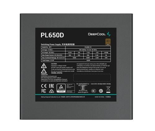 ���� �������� 650 ��, Deepcool PL650D, Black, 80+ Bronze, Active PFC, 12 �� HYB, 2xMolex / 6xSATA / 1x16-pin / 3x6+2-pin / 2x4+4-pin / 1x20+4-pin, ������ OPP/OVP/SCP/OTP/OCP/UVP/SIP/NLO, ATX12V V3.0 (R-PL650D-FC0B-EU-V2)) - �������� 3