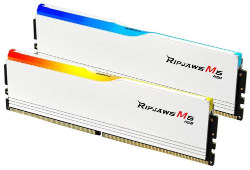  16Gb x 2 (32Gb Kit) DDR5, 6400 MHz, G.Skill Ripjaws M5 RGB, White, 32-39-39-102, 1.4V,  , XMP (F5-6400J3239G16GX2-RM5RW) -  2