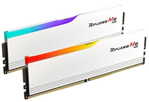  16Gb x 2 (32Gb Kit) DDR5, 6400 MHz, G.Skill Ripjaws M5 RGB, White, 32-39-39-102, 1.4V,  , XMP (F5-6400J3239G16GX2-RM5RW) -  3