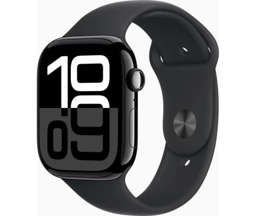 �����-���� Apple Watch 10 GPS (A2999), 46 ��, Jet Black, Black Sport Band (S/M), 496x416 (LTPO, Ion-X), Apple S10, 64Gb, GPS, WiFi 4, Bluetooth 5.3, NFC, 36.4 � (MWWP3QH/A) - �������� 1