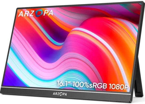 ������� 16.1" Arzopa G1 Game (Z1RC), Black, WLED, IPS, 2560x1600, 16:9, 5 ��, 144 ��, 250 ��/�, 1200:1, 85�/85�, 2xType-C/ mini-HDMI, 2x1W - �������� 1