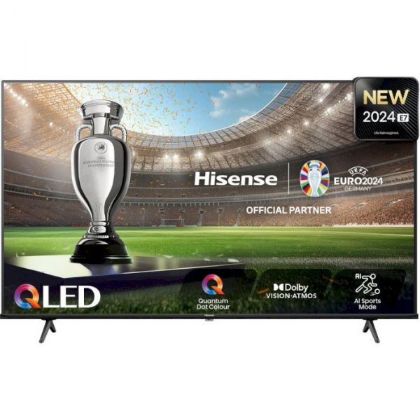 ��������� 55" Hisense 55E7NQ, Black, QLED, 3840�2160, 60 ��, Smart TV, DVB-T2/S2/C, 3xHDMI, 2xUSB, Vesa 200x400 - �������� 1