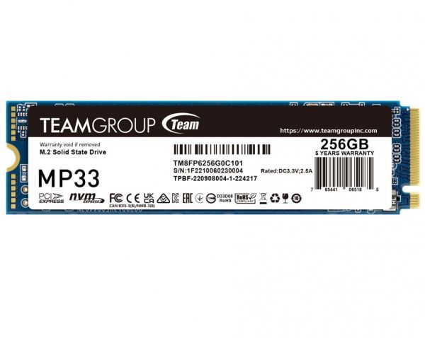 SSD ���������� Team MP33 256Gb PCI-E 3.0 x4 M.2 2280 3D TLC (TM8FP6256G0C101) - �������� 1