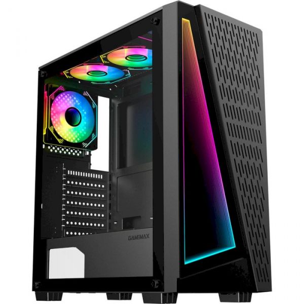 ������ GameMax Prism, Black, ��� ��, Mid Tower, ��� ATX/MicroATX/Mini-ITX, 2xUSB 2.0/1xUSB 3.0, ����. CPU � 165 ��/VGA � 320 ��, 3x120 �� (PRISM) - �������� 1