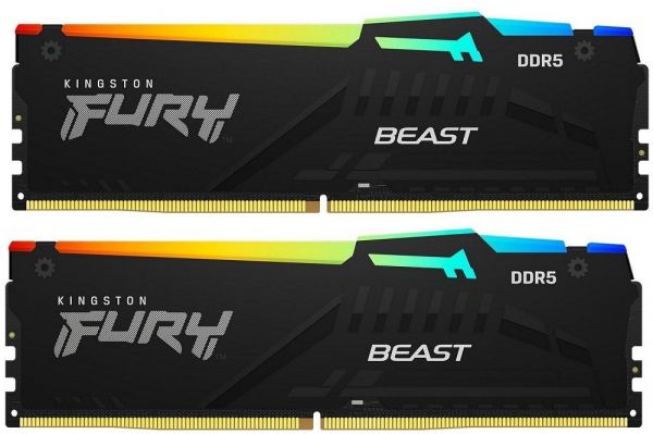  16Gb x 2 (32Gb Kit) DDR5, 6000 MHz, Kingston Fury Beast RGB (EXPO), Black, 36-44-44, 1.35V,   (KF560C36BBE2AK2-32) -  2