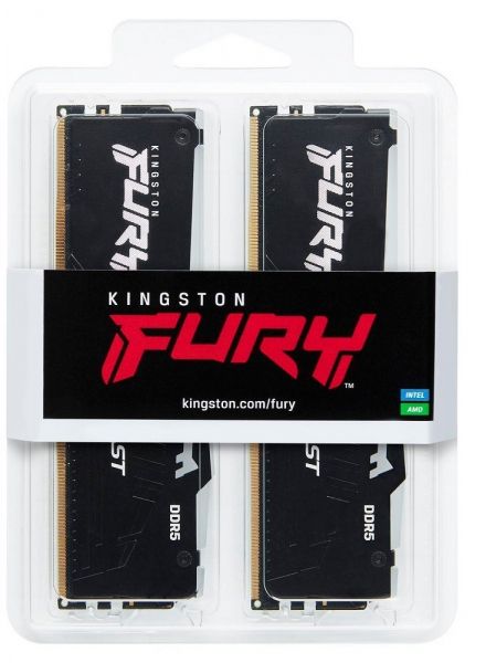  16Gb x 2 (32Gb Kit) DDR5, 6000 MHz, Kingston Fury Beast RGB (EXPO), Black, 36-44-44, 1.35V,   (KF560C36BBE2AK2-32) -  3