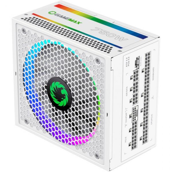 ���� ������� 750 ��, GameMax RGB 750 PRO, White, ���������, 80+ Gold, Active PFC, 14 �� � ARGB ����������, 3xMolex / 8xSATA / 1x16-pin / 2x6+2-pin / 2x4+4-pin / 1x20+4 pin, ������ OVP/UVP/OCP/OLP/OPP/SCP - �������� 1