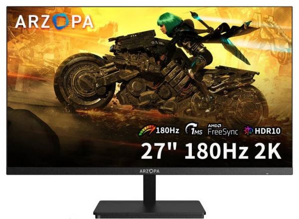������� 27" Arzopa M1RC, Black, WLED, IPS, 2560x1440, 16:9, 1 ��, 180 ��, 350 ��/�, 1200:1, 178�/178�, DP/HDMI - �������� 1