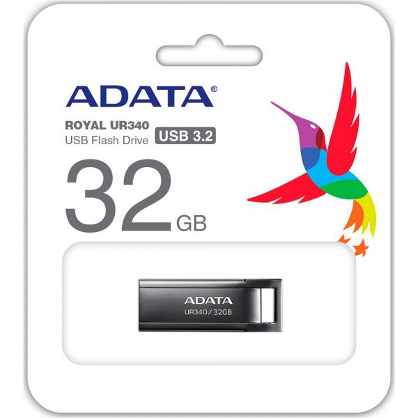 ���� ����������� USB 32Gb ADATA UR340, Black, USB 3.2 Gen 1, �� 100 ��/� (AROY-UR340-32GBK) - �������� 3