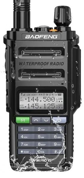 ����������� Baofeng UV-9R Pro V2, Black, LCD 320�240, 2.4", UHF400~480 ���; VHF:136~174 ���, ������� ������ 128, 1800 ��� - �������� 1