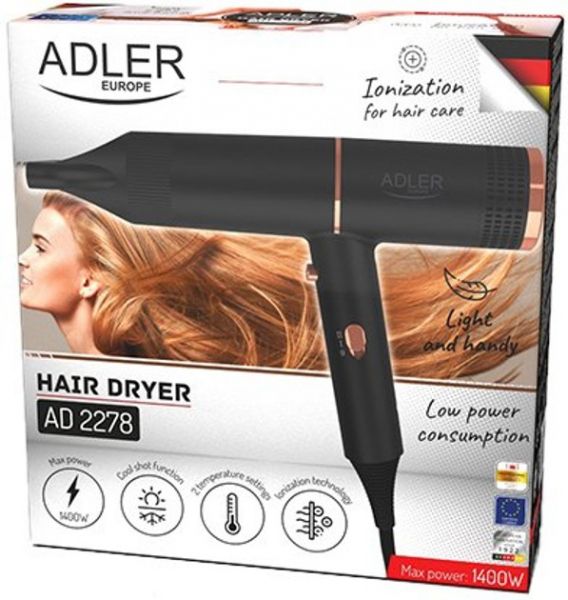 ��� Adler AD-2278, Black, 1400W, 2 ��������, 2 ������, ���������, ������������ ������ �� ��������� - �������� 9