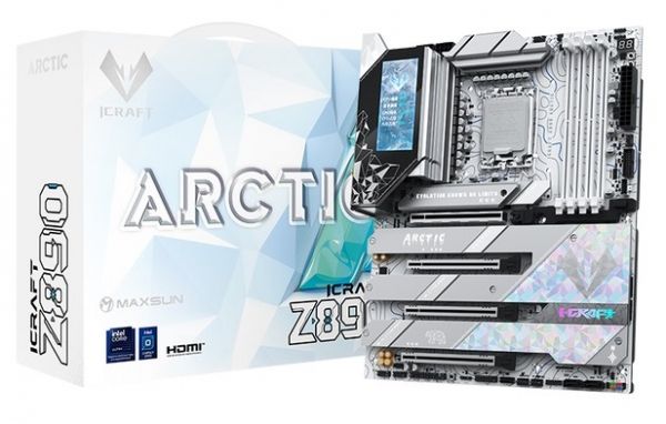����������� ����� LGA1851, Maxsun iCraft Z890 ARCTIC, Z890, 4xDDR5, Int.Video(CPU), 4xSATA3, 1xPCI-E 16x 5.0, 1x PCI-E 8x 5.0, 2xPCI-E 4x 4.0, 4xM.2, RTL8126, 9xUSB3.2, 2*Type-C, DP/HDMI, WIFI7+BT5.4, 16 Phase, Debug, ARGB, ATX - �������� 1