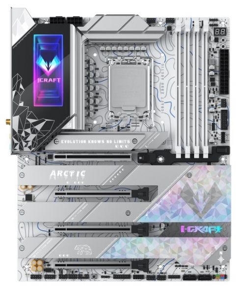 ����������� ����� LGA1851, Maxsun iCraft Z890 ARCTIC, Z890, 4xDDR5, Int.Video(CPU), 4xSATA3, 1xPCI-E 16x 5.0, 1x PCI-E 8x 5.0, 2xPCI-E 4x 4.0, 4xM.2, RTL8126, 9xUSB3.2, 2*Type-C, DP/HDMI, WIFI7+BT5.4, 16 Phase, Debug, ARGB, ATX - �������� 4