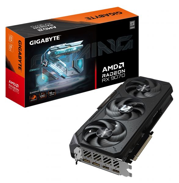 ���������� Radeon RX 9070, Gigabyte, GAMING OC, 16Gb GDDR6, 256-bit, 2xHDMI/2xDP, 2700/20000 MHz, 2x8-pin (GV-R9070GAMING OC-16GD) - �������� 1