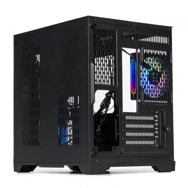 ������ Qube Crystal ARGB, Black, Mini Tower, ��� ��, ��� microATX/mini-ITX, 1xUSB 3.2/2xUSB 2.0, ����. CPU - 160 ��/VGA - 320 ��, 5x120 �� RGB, ������� ������ �� ����������� ������ (CRYSTAL_GBNU3) - �������� 5