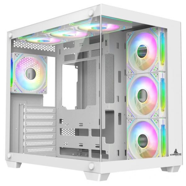 ������ Qube Crystal ARGB, White, Mini Tower, ��� ��, ��� microATX/mini-ITX, 1xUSB 3.2/2xUSB 2.0, ����. CPU - 160 ��/VGA - 320 ��, 5x120 �� RGB, ������� ������ �� ����������� ������ (CRYSTAL_GWNU3) - �������� 1
