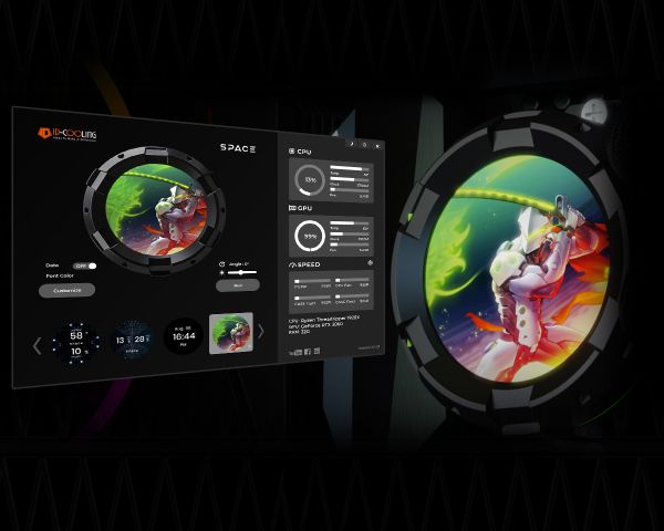 ������� ����������� ���������� ID-Cooling Space LCD SL360 XE, 3�120�� ARGB fans, 4pin PWM, Intel LGA2066/2011/1851/1700/1200/115x   AMD AM5/AM4, �� 350�� TDP, LCD-������� 2,1" - �������� 9