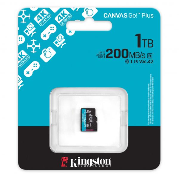 ����� ���'�� ����� ���'�� microSDXC, 1Tb, Kingston Canvas Go! Plus, Class 10 UHS-I U3 V30 A2, ��� ��������, �� 200/160 ��/� (SDCG4/1TBSP) - �������� 3