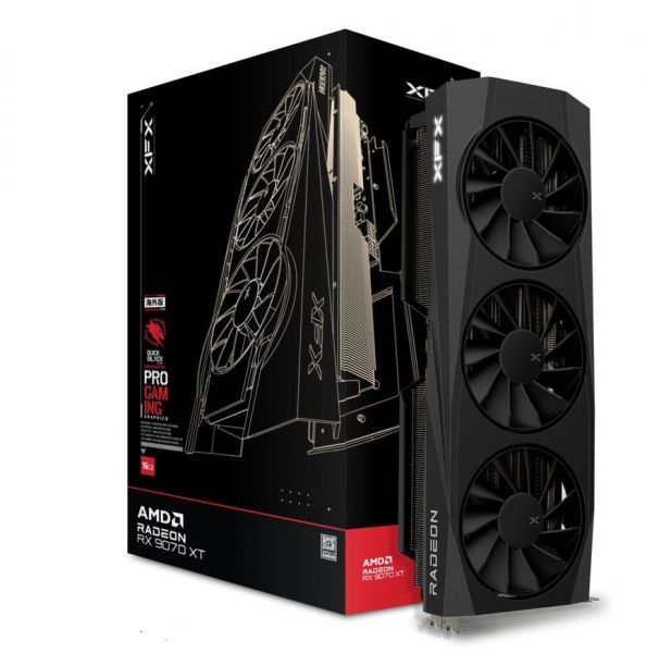  Radeon RX 9070 XT, XFX, Quicksilver Gaming Edition, 16Gb GDDR6, 256-bit, HDMI/3xDP, 2970/20000 MHz, 2x8-pin (RX-97TQICKB9) -  1