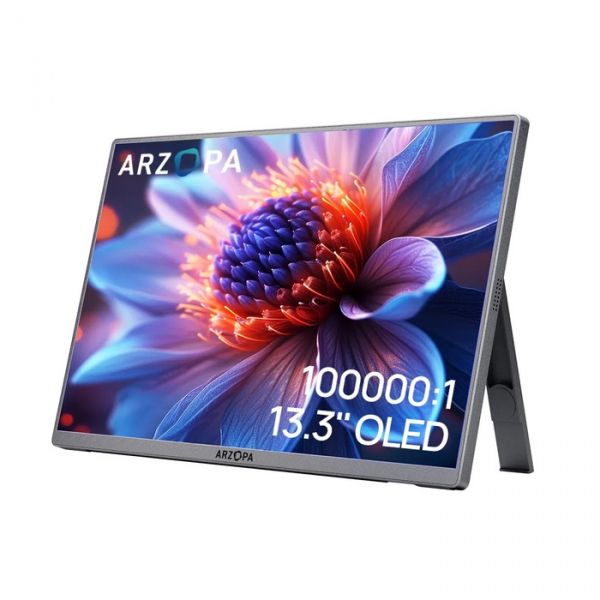������� 13.3" Arzopa A3C Pro, Black, WLED, IPS, 1920x1080, 16:9, 5 ��, 60 ��, 400 ��/�, 1200:1, 178�/178�, Type-C, 2�1 �� - �������� 1