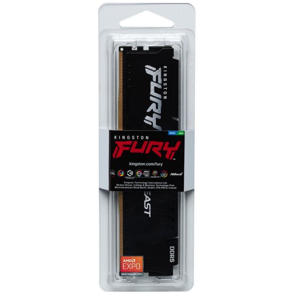 ������ 8Gb DDR5, 6000 MHz, Kingston Fury Beast, Black, 30-36-36, 1.4V, � ����������, EXPO (KF560C30BBE-8) - �������� 4