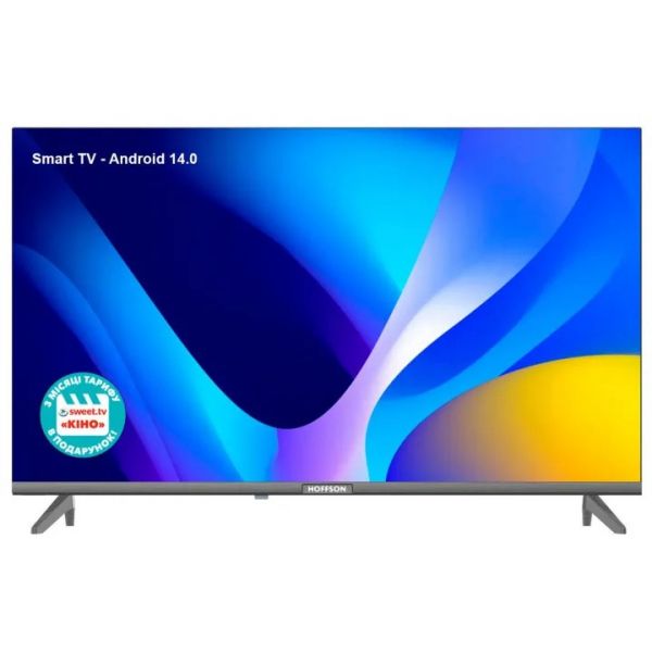 ��������� 24" Hoffson A24HD500T2SF, LED, 1366x768, 60 ��, Smart TV, Android 14, DVB-T2/C, 3xHDMI, 2xUSB, VESA 100x100 - �������� 1
