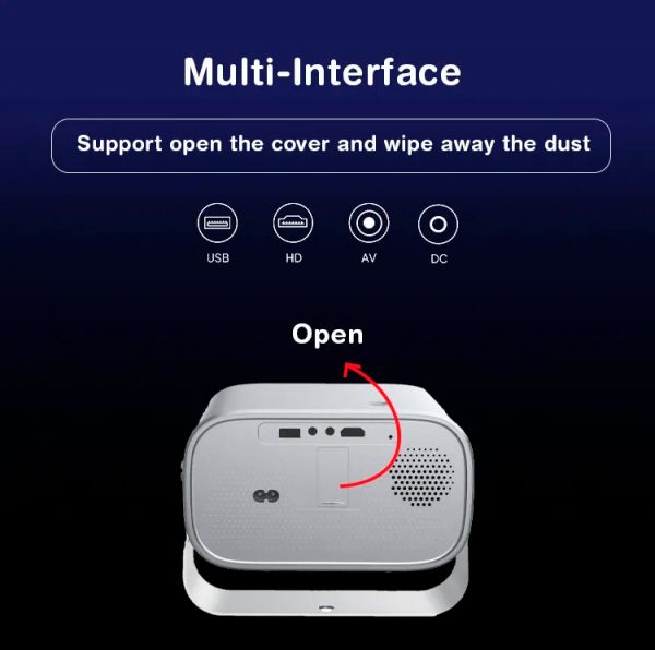 �������� Magcubic MG50 Pro, Grey, LED, WiFi 6 / Bluetooth 5.0, 1280x720, 300 ��, 5 ��, Hi3751V352 (4 ����), HDMI, USB, Android 12, ����� �� - �������� 2