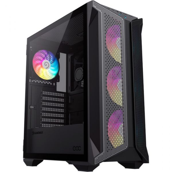 ������ GameMax Brufen COC, Black, Midi Tower, ��� ��, ��� E-ATX / ATX / Micro ATX / Mini ITX, 1xUSB-�, 2xUSB 3.0, 4x120 �� ARGB Fan, 1xCOC Turbo Fan, ������� ������ �� ����������� ������ - �������� 1