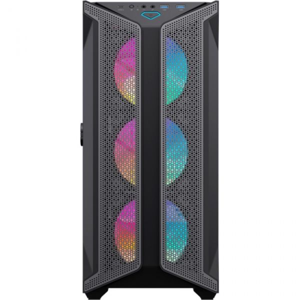������ GameMax Brufen COC, Black, Midi Tower, ��� ��, ��� E-ATX / ATX / Micro ATX / Mini ITX, 1xUSB-�, 2xUSB 3.0, 4x120 �� ARGB Fan, 1xCOC Turbo Fan, ������� ������ �� ����������� ������ - �������� 3