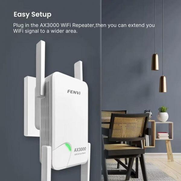 Wi-Fi  Fenvi F-AX3000R, White, WiFi 6, 2.4GHz ( 573 /) / 5GHz ( 2400 /), 1xGLan, 4   -  3