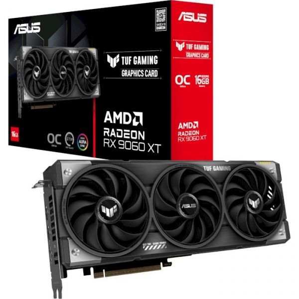 ³�������� Radeon RX 9060 XT, Asus, TUF GAMING OC, 16Gb GDDR6, 128-bit, HDMI/2xDP, 3340/20000 MHz, 8-pin (TUF-RX9060XT-O16G-GAMING) - �������� 1