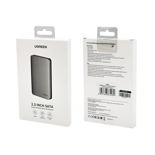 ������ �������� Ugreen CM300, Grey, 2.5", USB 3.1 Gen2, 1xSATA, ���������� ������ (70498) - �������� 2